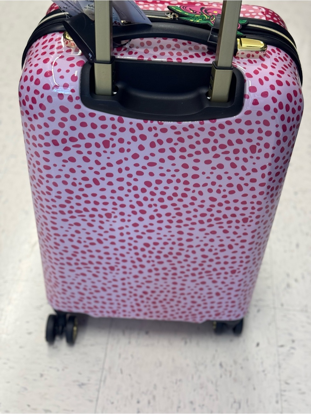 Polka Dot Pink Hardshell Carry-On Luggage 21” - Picture 3 of 4